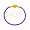 Bracelet ( GDORA Leather Gold Plated – Violet Rose )