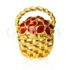 Charm Flower Red Basket Bead