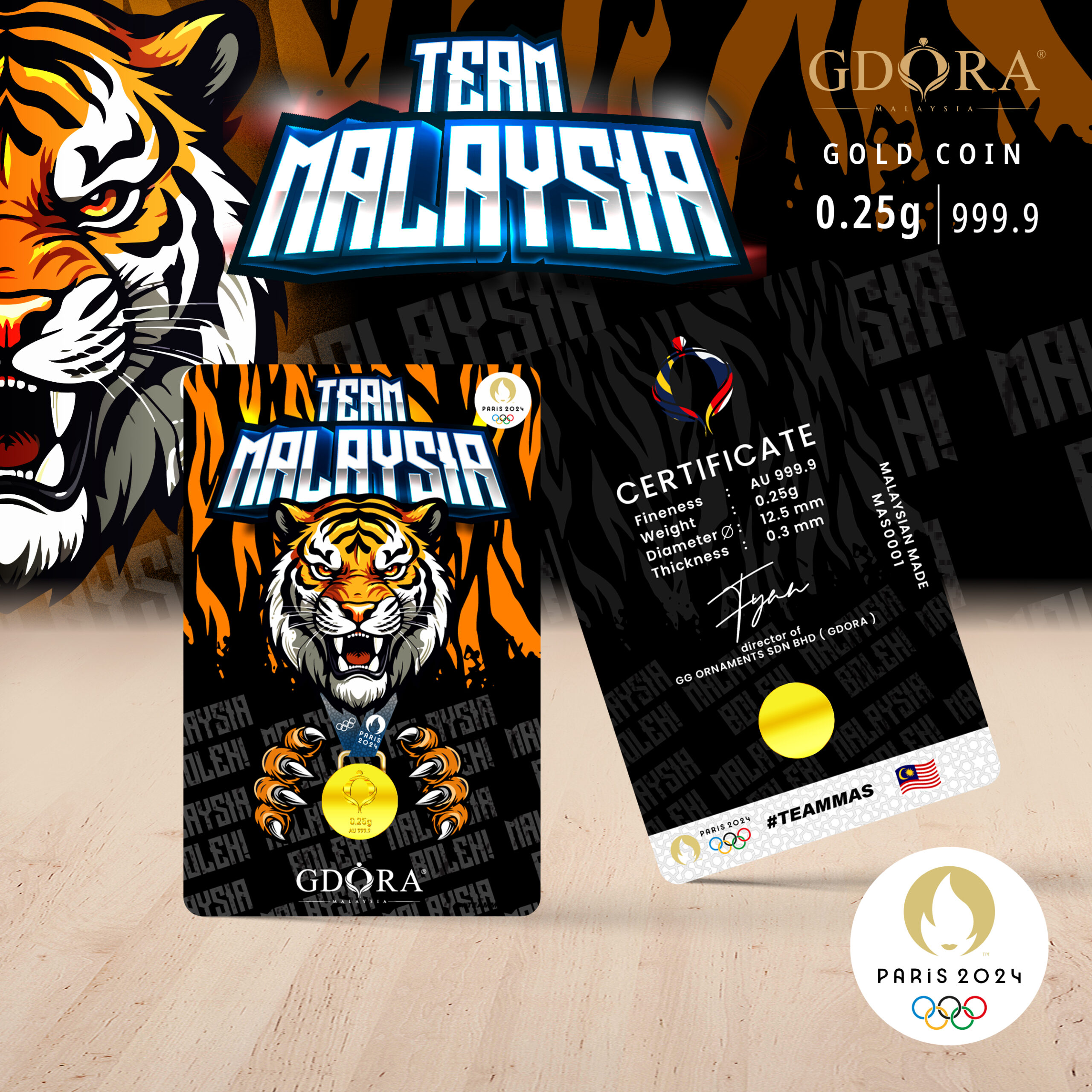 Gold Coin 0.25gm – Team Malaysia