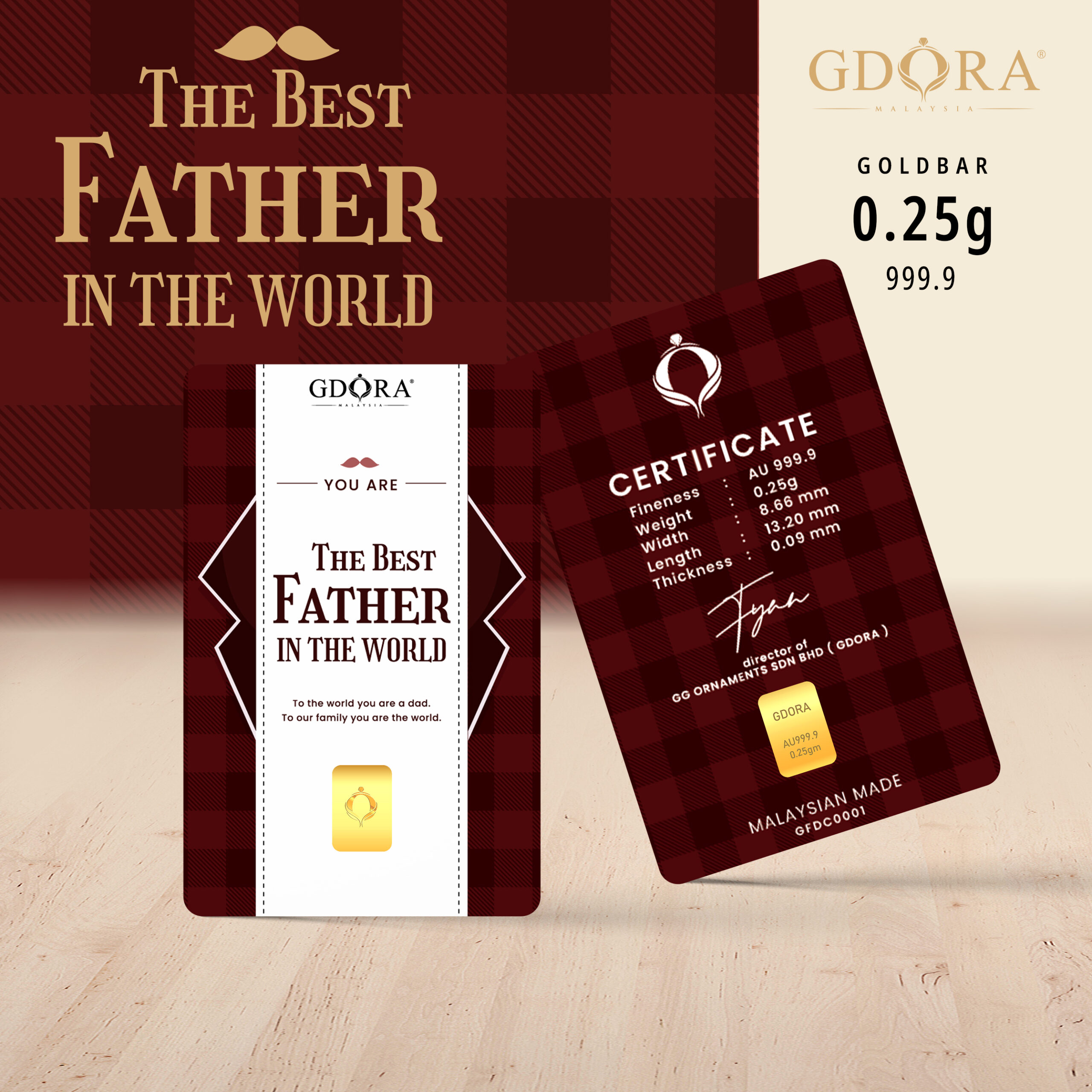 Gold Bar 0.25gram – Fathers Day_Best Father