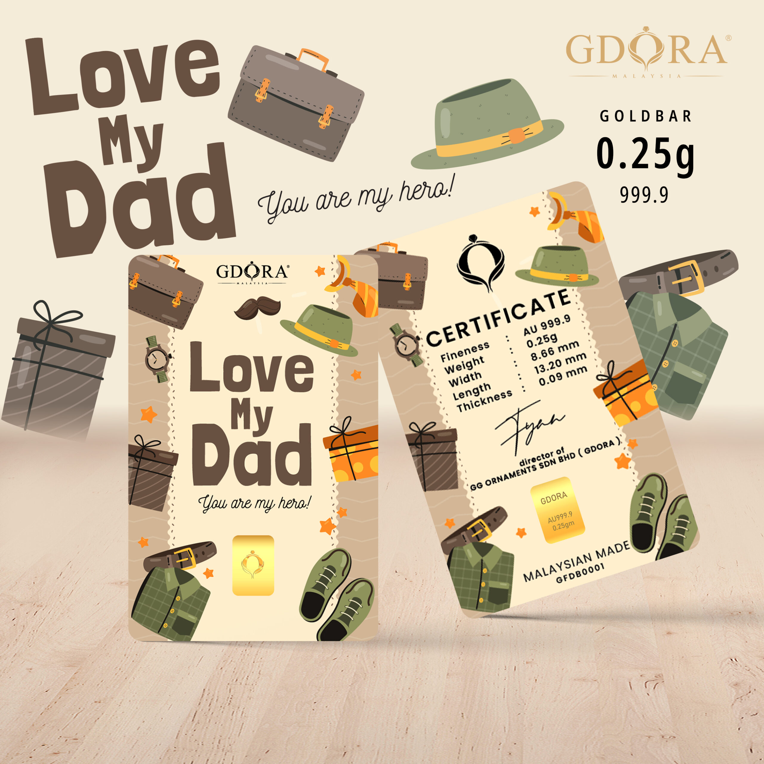 Gold Bar 0.25gram – Fathers Day_My Hero