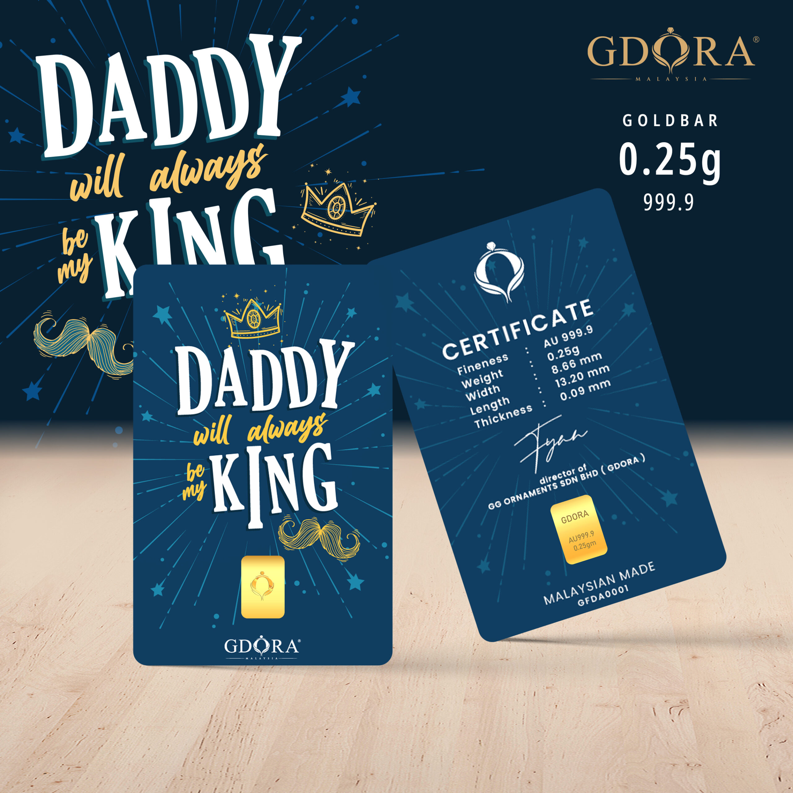 Gold Bar 0.25gram – Fathers Day_My King