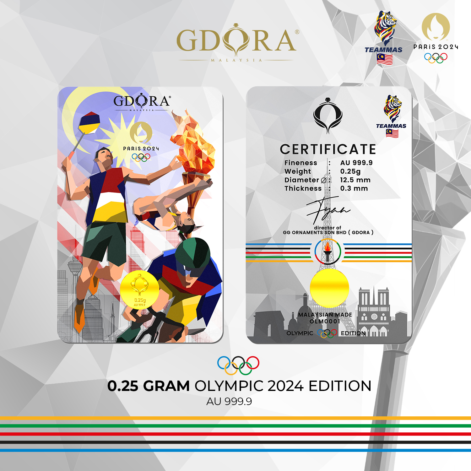 Gold Coin 0.25gram – Malaysia Olympic 2024 Edition